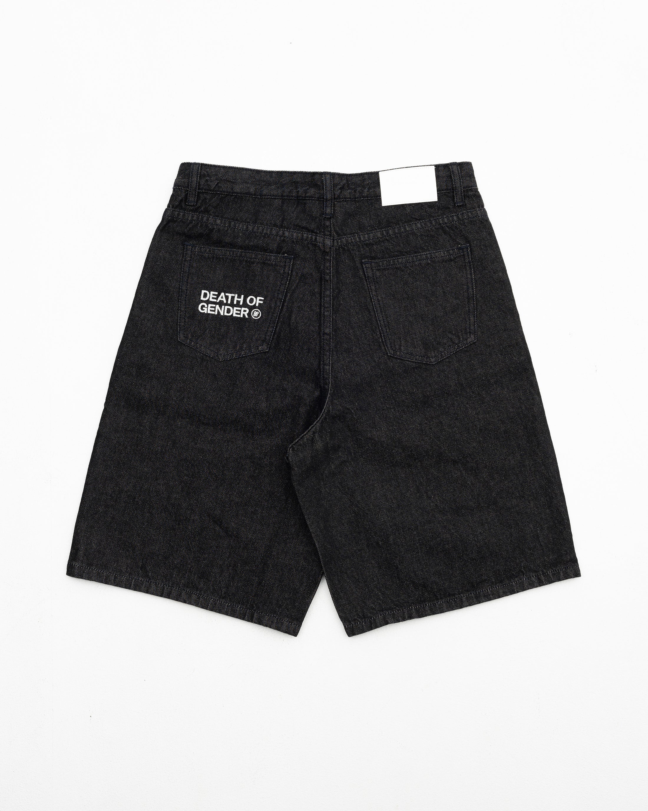 S104: Raw Denim Carabiner Shorts (Black)