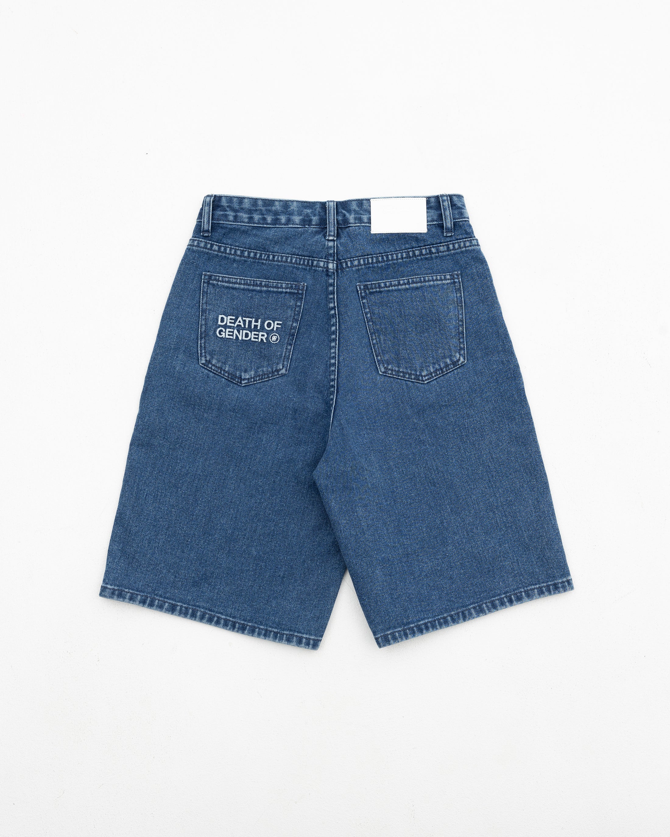 S105: Washed Denim Carabiner Shorts (Deep Blue)