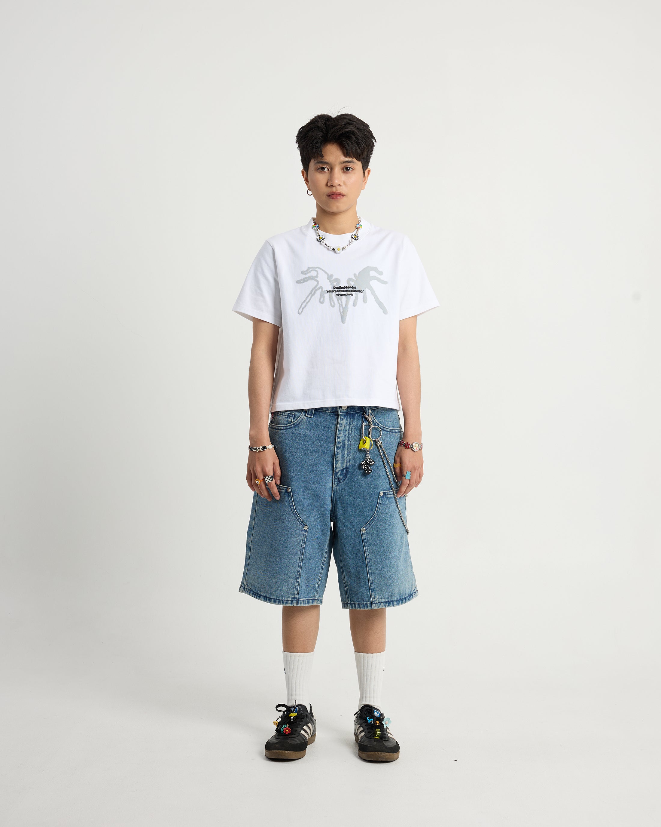 S103: "Rebirth" High Collar Crop Tee