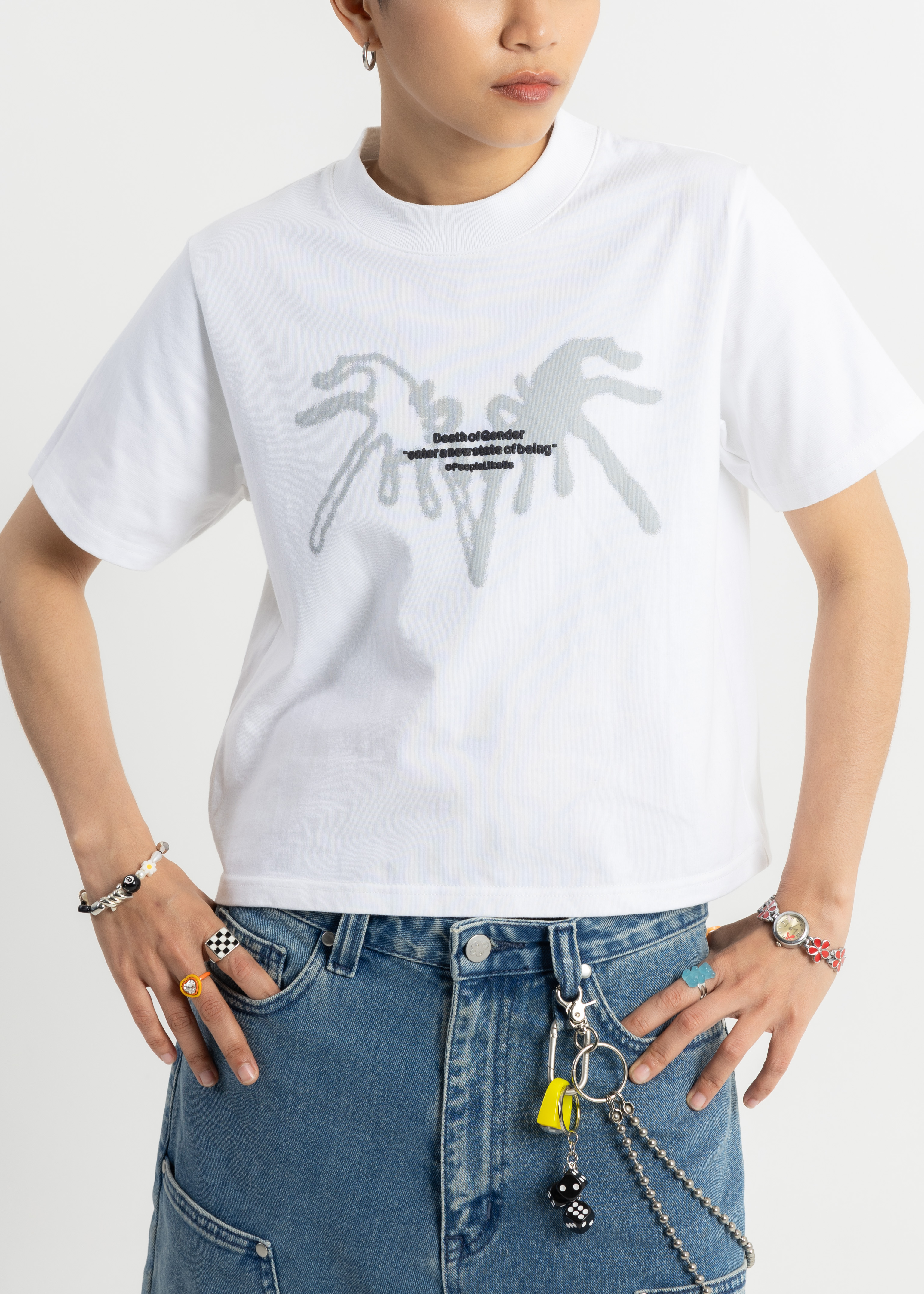 S103: "Rebirth" High Collar Crop Tee