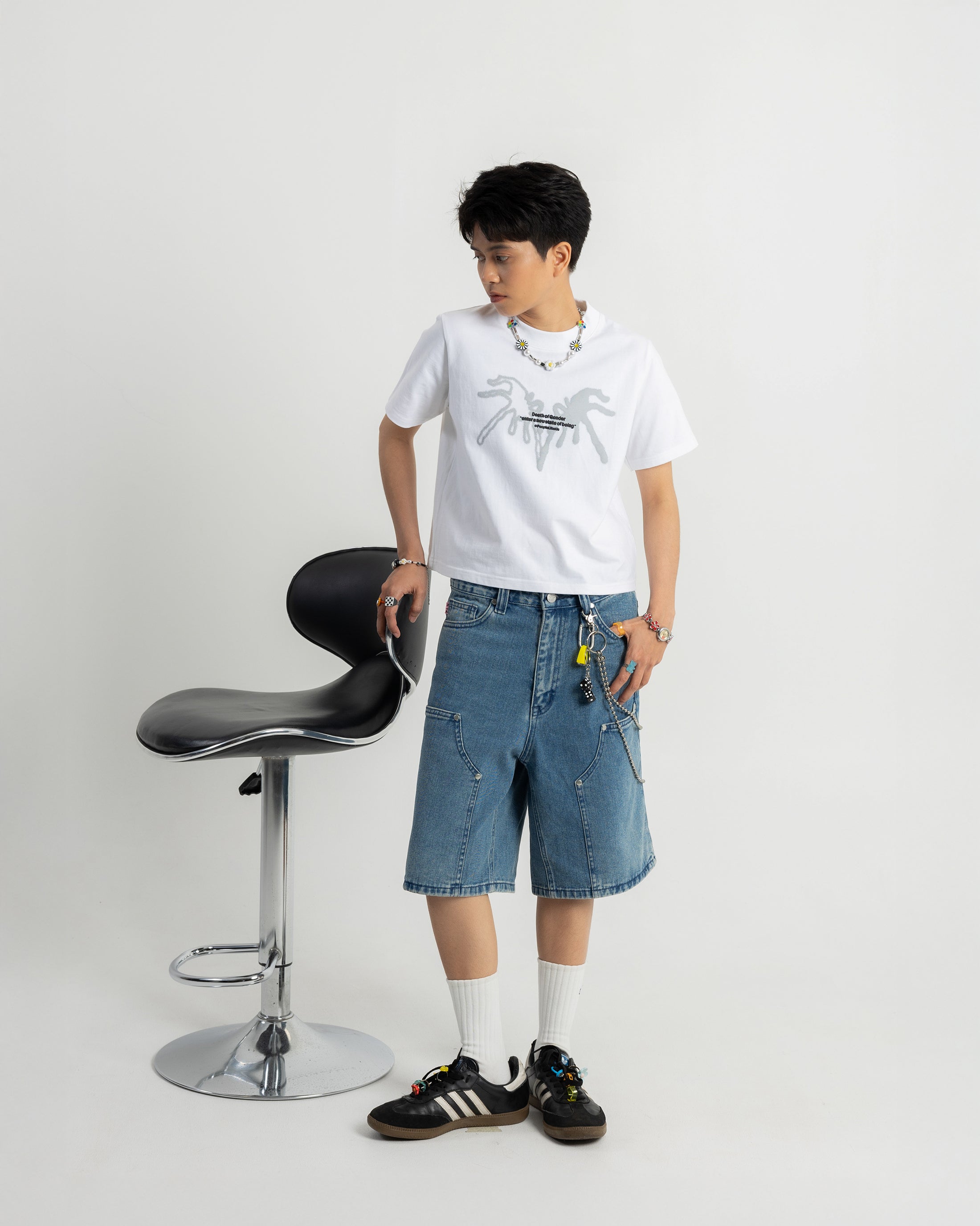 S103: "Rebirth" High Collar Crop Tee