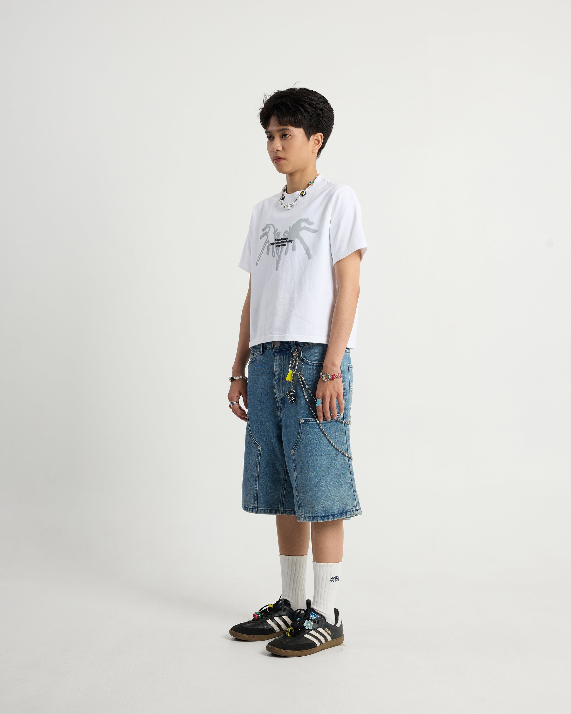 S103: "Rebirth" High Collar Crop Tee